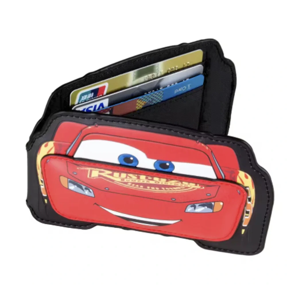 Disney x Pixar Cars Lightening McQueen Vegan Leather Bi-Fold Wallet, New